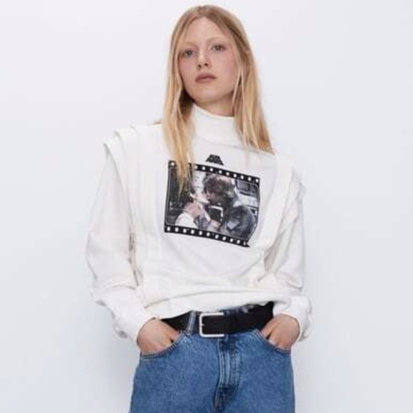 NEW Zara Star Wars Leia Han Solo Mock Neck Sweatshirt Small - Picture 8 of 17